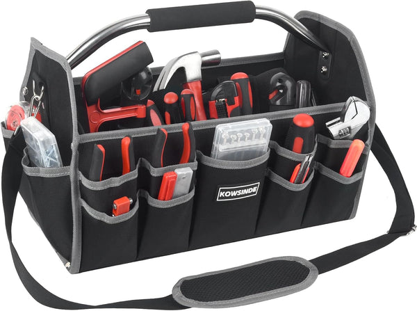 Mikiotto An open-top tool tote keeps frequently used equipment visible and within reach through a