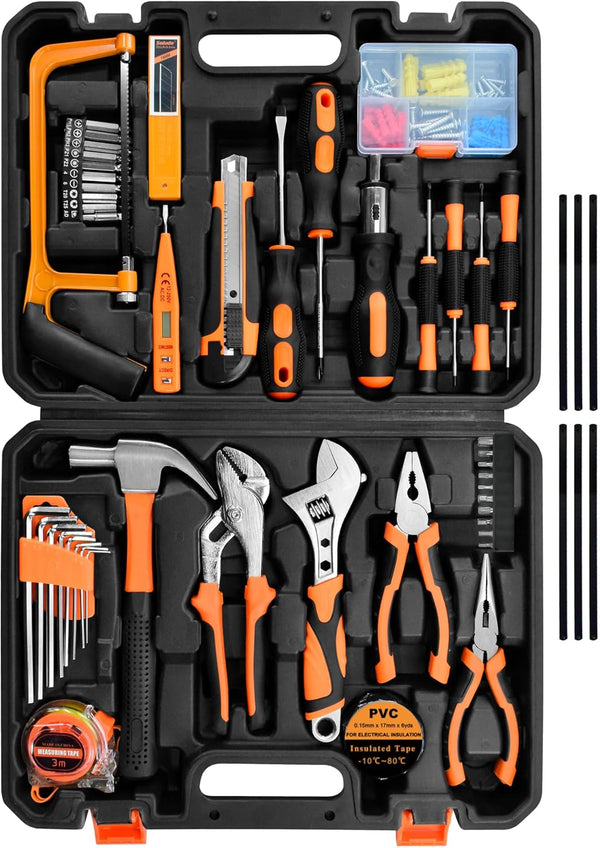 Mikiotto 148-piece hand-tool kit practical coverage for home maintenance