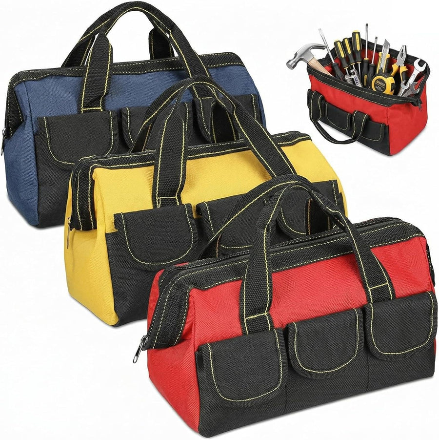 Mikiotto Three color-coded 16-inch tool bags provide separate storage for different crews, work