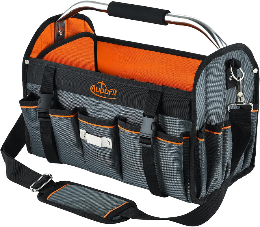 Mikiotto 16-inch open-top tool tote a stable shape for daily trade and workshop use